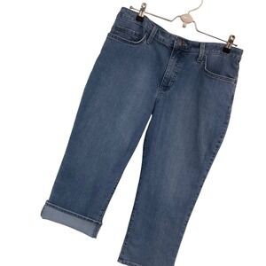 Riders by Lee Capri Jeans Womens 12 Mid Rise Medium Wash Stretch Casual Yardwork